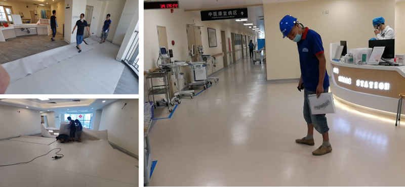 Homogeneous hospital vinyl sheet flooring 1